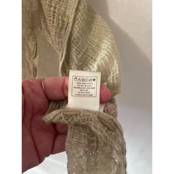 R Fashion Tasseled Beige Soft Light Weight One Size Fits Most Boho Cardigan - Picture 11 of 12